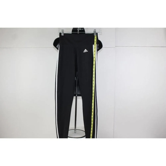 Adidas Size XS Black And White 3 Stripe Active Gym Sweatpants - Picture 1 of 5